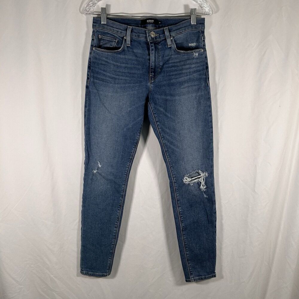 Hudson Jeans Women's 28 Medium Wash Blue Denim Nico Super Skinny Cotton Blend